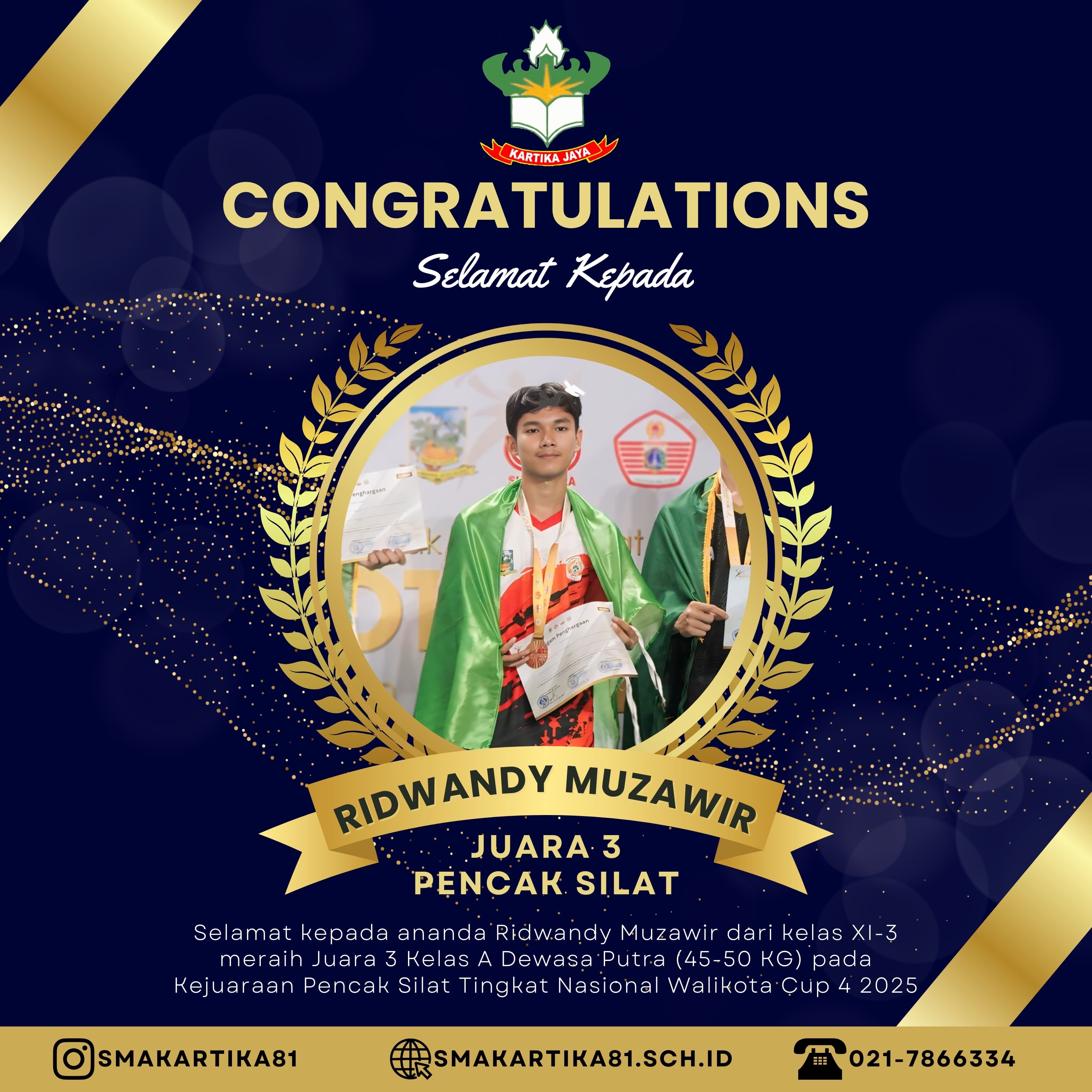Ridwandy Juara 3 Pencak Silat