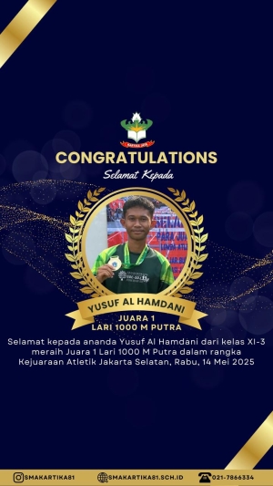 YUSUF AL HAMDANI - JUARA 1 LARI 1.000M PUTRA