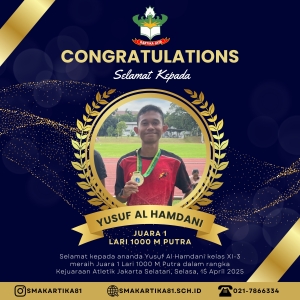 JUARA 1 LARI 1.000m Putra - YUSUF AL HAMDANI